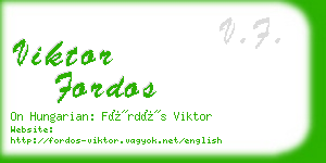 viktor fordos business card